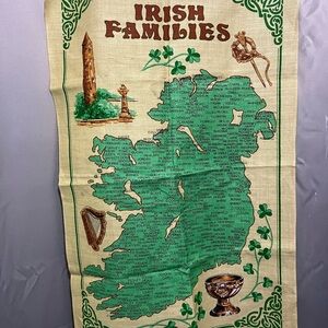 Irish Families Map linen tapestry